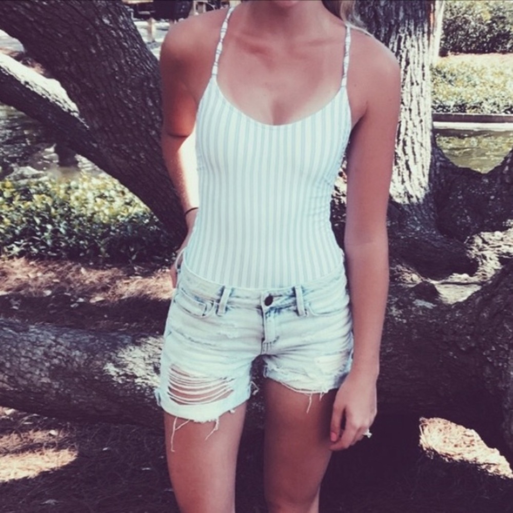 Hollister one-piece swimsuit with cross tie back